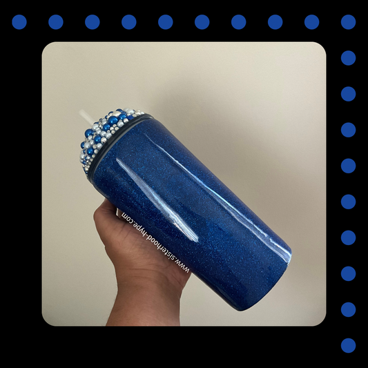 22 oz Finer Woman 🕊️ Dome Lid Rhinestone Tumbler