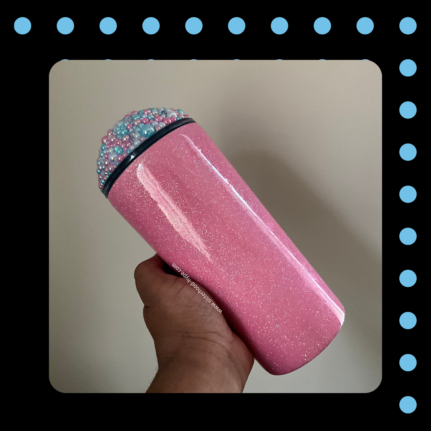 22 oz Cotton Candy 🍬 Rhinestone Dome Lid Stainless Steel LatteTumbler